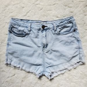 Machine Light Wash Denim Shorts in Large